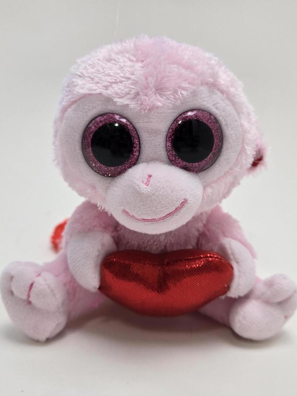 Ty Beanie Boo “Gigi” the Monkey Holding Heart No Hang Tag (6 inch)